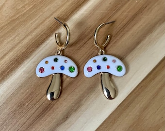 Pendientes de hongo esmaltado Sugarfix de Baublebar, joyería nueva sin etiquetas