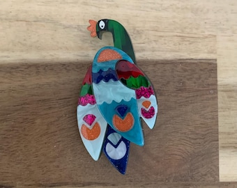 Erstwilder Good Tidings Peacock Brooch Bird Pin NWOT all item prices include US tariffs