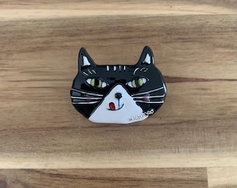 黒い子猫の覗き見ブローチ - 猫好きへのギフト - Etsy 日本