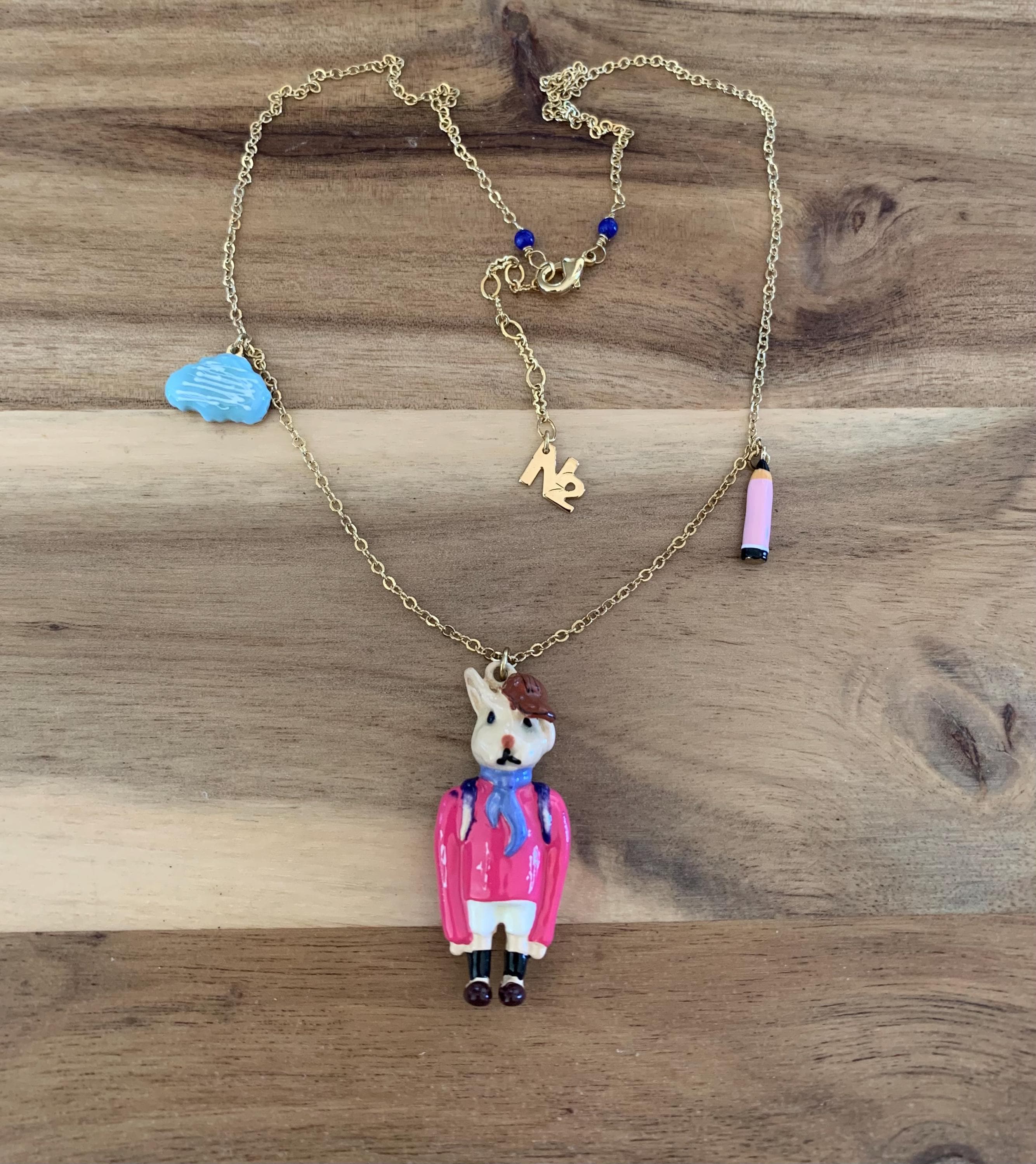 Les Néréides N2 Pour LNLA Enamel Schoolboy Bunny Rabbit Necklace