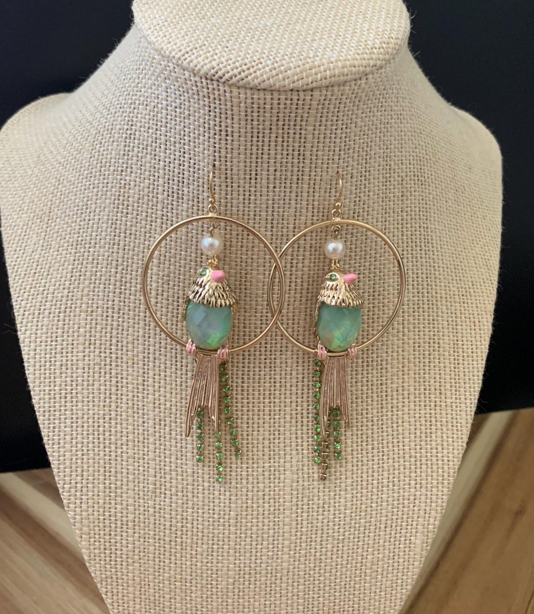 Nwt-betsey Johnson Large Enamel Bird Crystal Pierced Earrings- Usa Seller Nwt-betsey Johnson Large Enamel Bird Crystal Pierced Earrings- Usa Seller