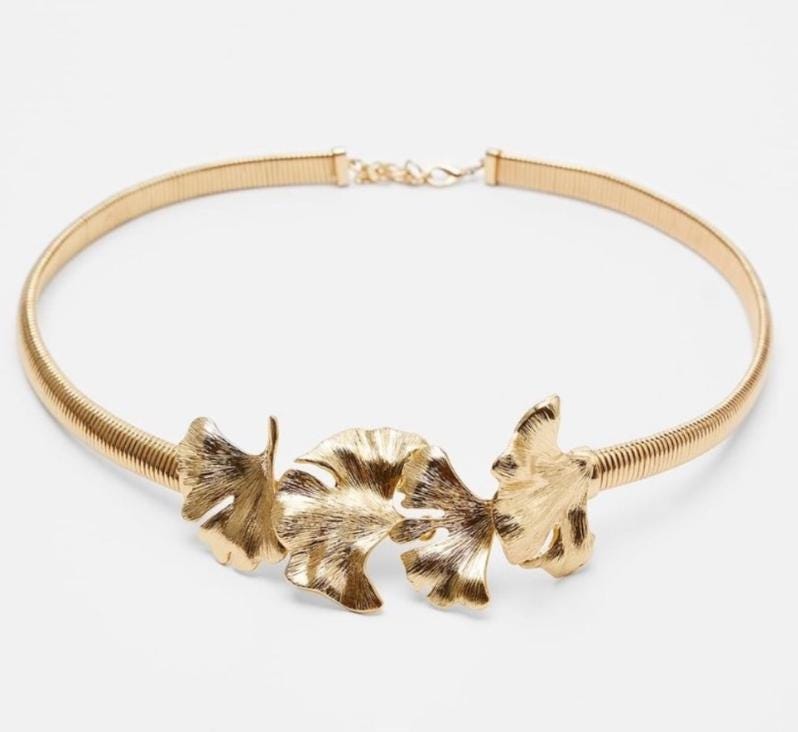 Zara Leaf Stretch Belt Size 28” NWOT All Item Prices Include 