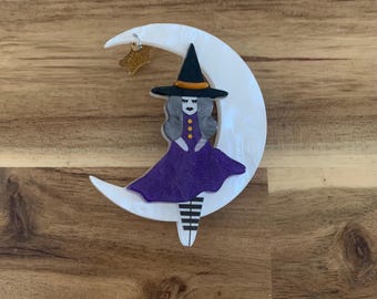 Erstwilder The Witching Hour Brooch NWOT Witch Halloween all item prices include US tariffs