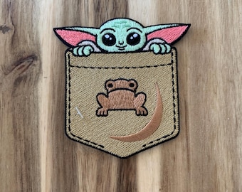 Loungefly Star Wars Mandalorian the Child Grogu frog Embroidered Iron On Patch/all item prices include US tariffs