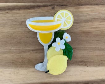 Erstwilder Digestif Italiano Brooch lemon drink cocktail pin NWOT all item prices include US tariffs