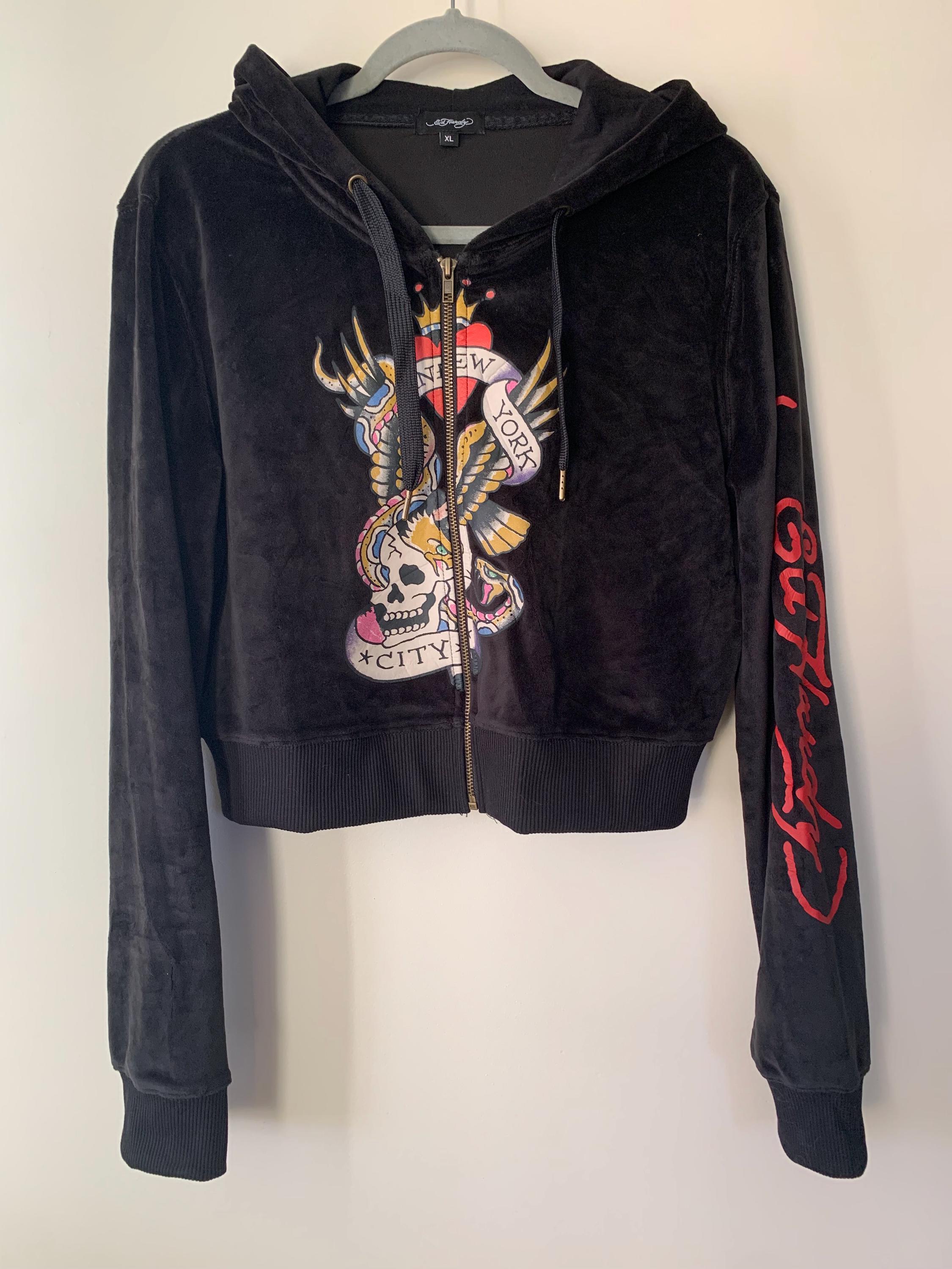 ED HARDY エドハーディ　スタジャン　タトゥー　スウェット地　y2k Ed Hardy / エドハーディ / タトゥーデザイン / Y2K / パーカー