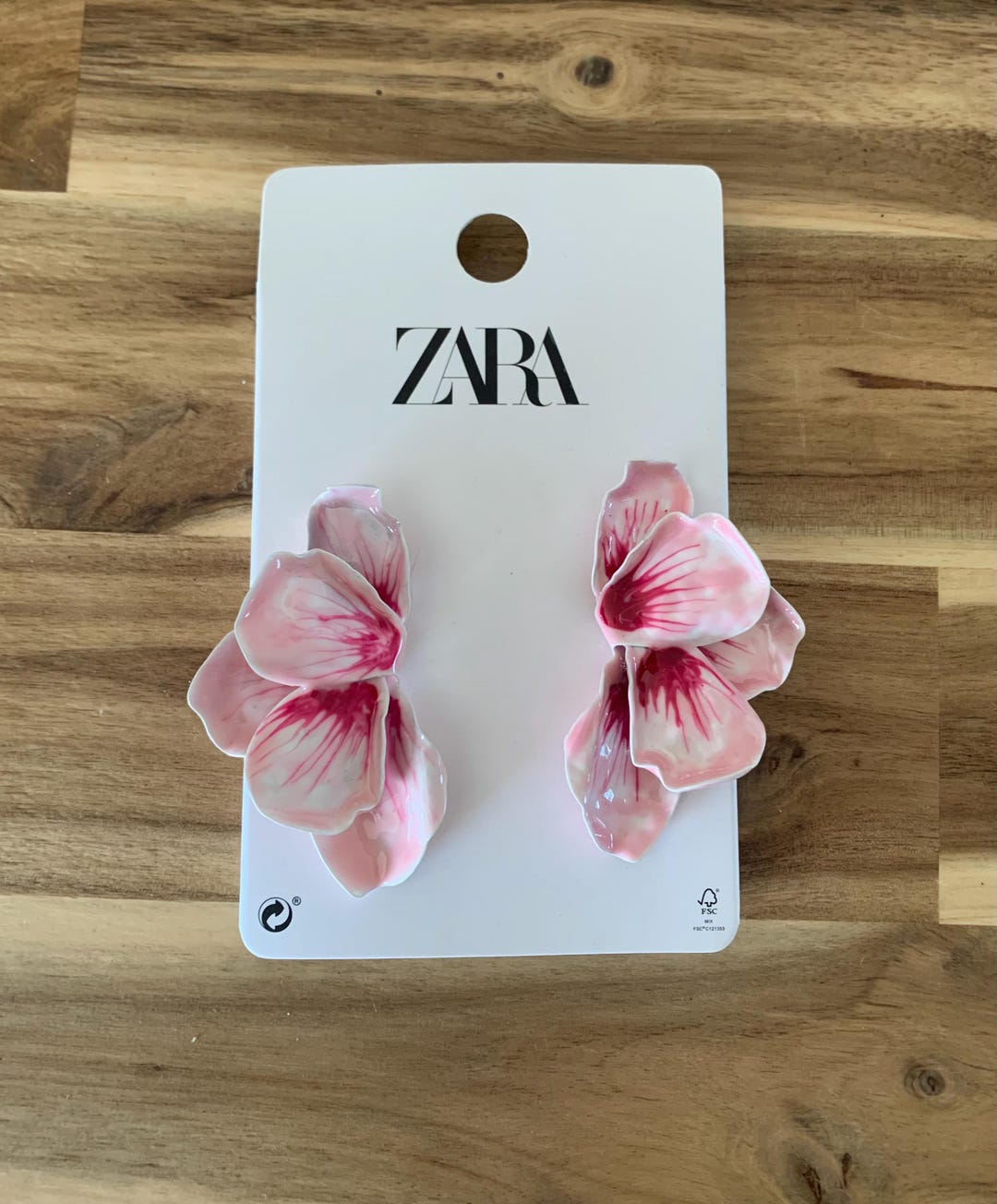 Zara Enamel Flower Petal Oversize Earrings Jewelry Gift All Item