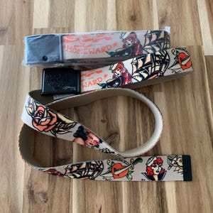 Ed Hardy Y2K Beige Tattoo Vintage Belt Adjustable Length  display picture 2