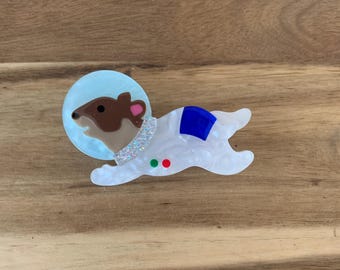 Erstwilder Stout-Hearted Spaceham Brooch hamster Pin NWOT all item prices include US tariffs