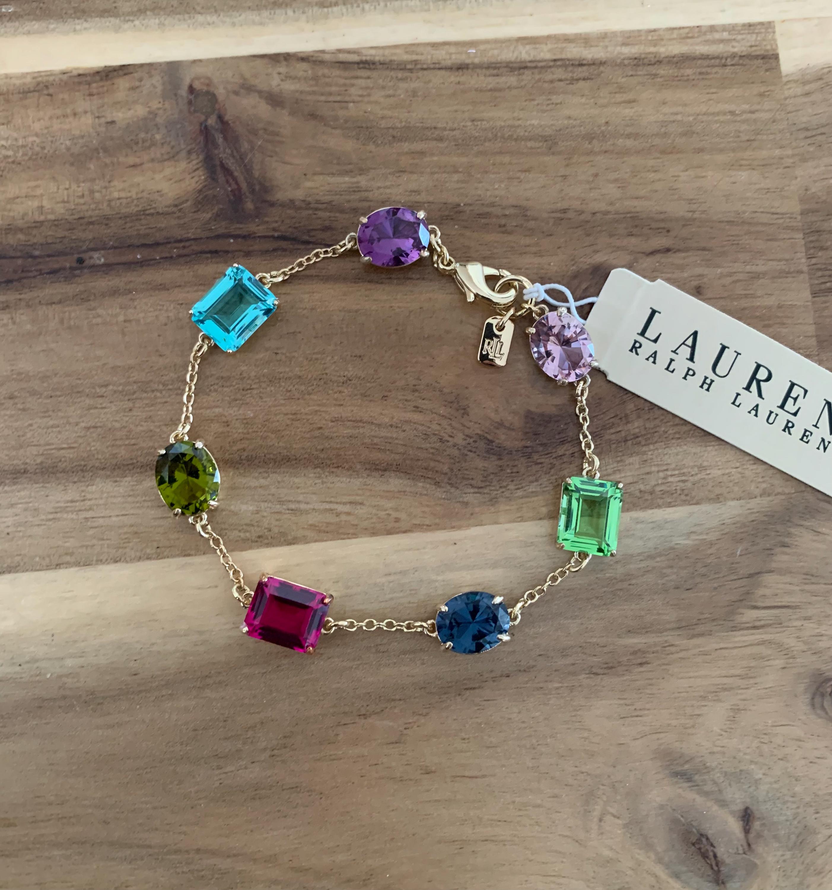 Lauren Ralph Lauren Rainbow Stone Bracelet, Gold-tone Hardware - Etsy