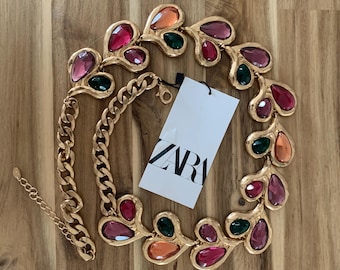 Zara Leaf Stretch Belt Size 28” NWOT All Item Prices Include  display picture 1