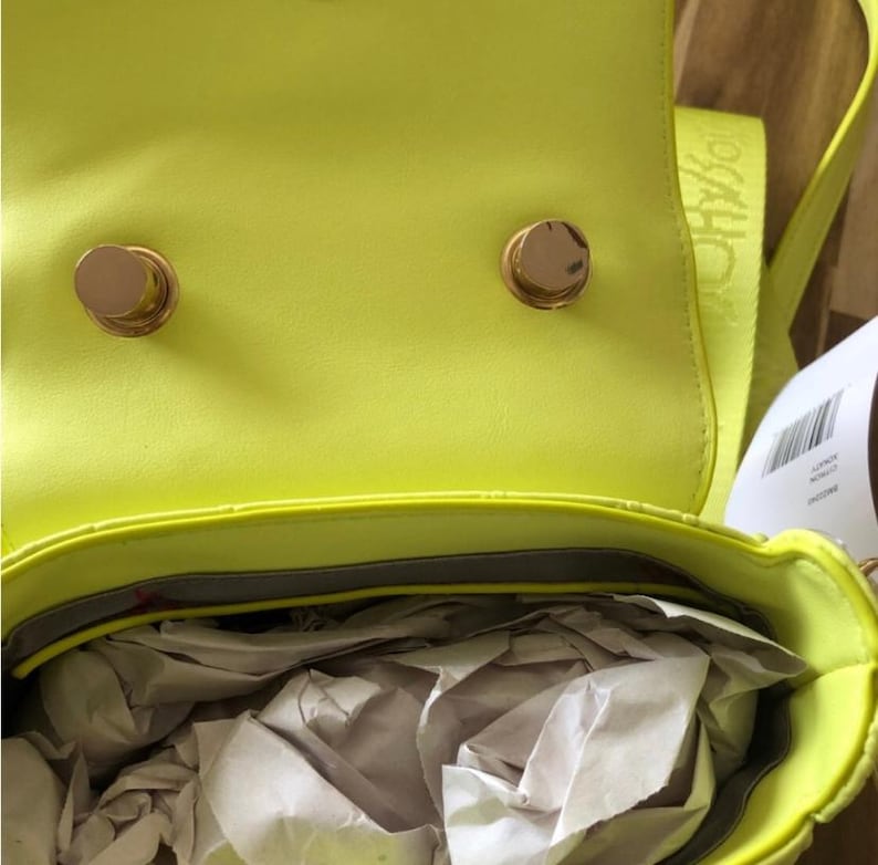 Betsey Johnson Citron Green Studded Crossbody Bag: Heart Lock Handbag all item prices include US tariffs image 3