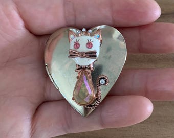 Betsey Johnson Katze Kätzchen herzförmig verschlossen dehnbarer Ring Vintageschmuck NWOT Alle Artikelpreise beinhalten US-Zölle