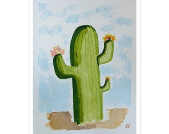 Original Art "Saguaro in Bloom"  Vinyl Stickers