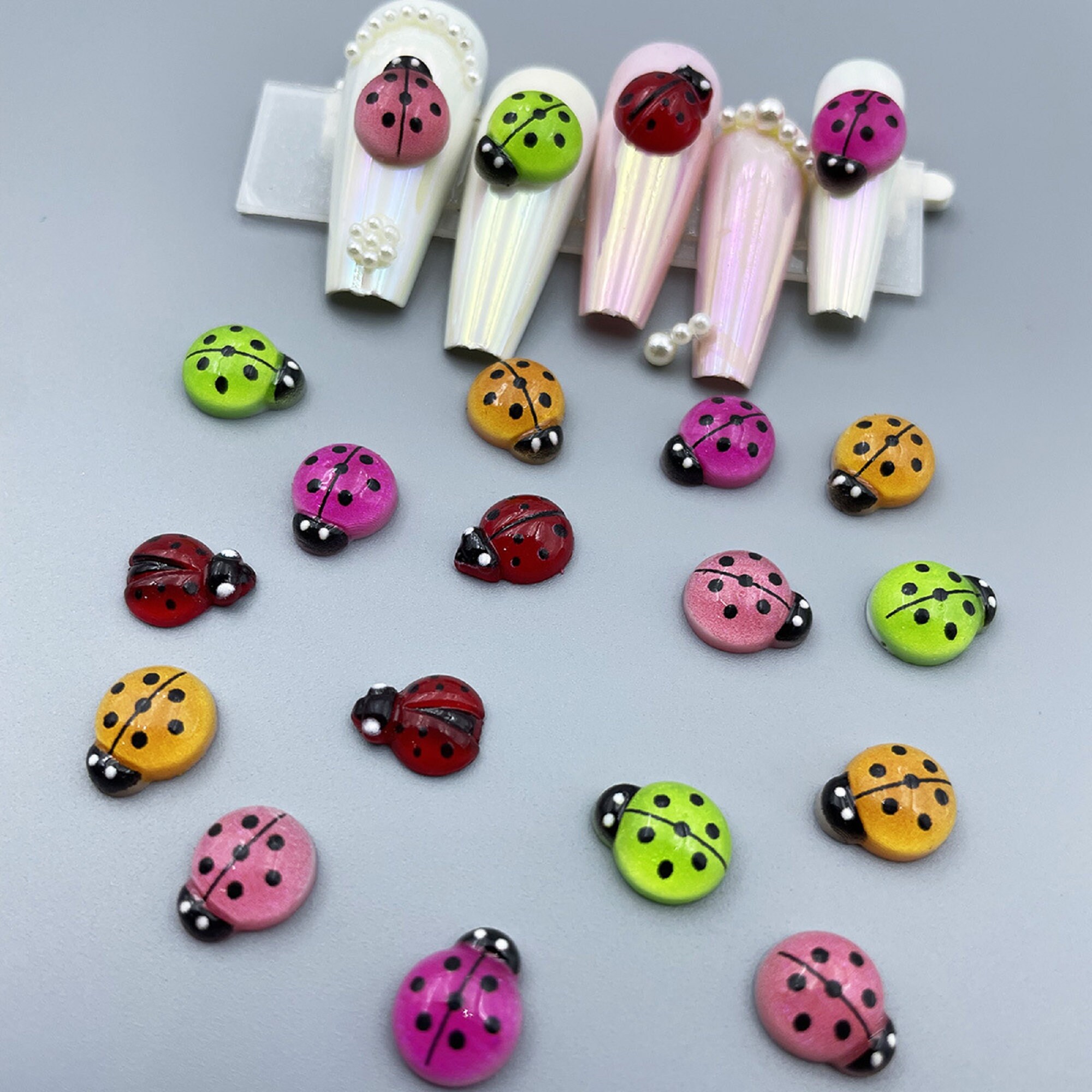 4 Pcs 3D Ladybug Metal Nail Charms, Ladybug Nail Art Charms, 3D Nail Art,  Metal Ladybug Nail Charms, Fancy Nail Charms 