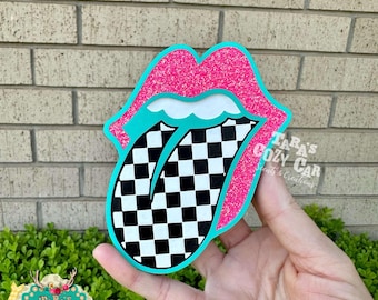 Checkered tongue Silicone Car Freshie Mold