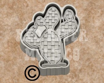 Checkered Cactus Silicone Car Freshie Mold