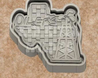 Checkered Texas Retro Oilers Silicone Car Freshie Mold