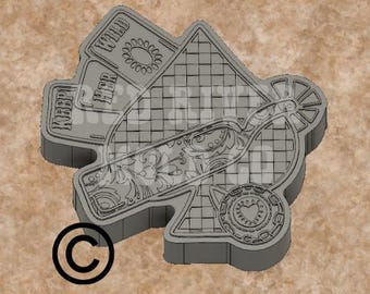 Checkered Spade and Spur silicone Car Freshie Mold