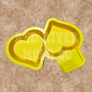 Double Heart  Silicone Vent/Wax Car Freshie Mold