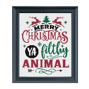 PDF Merry Christmas Funny Xmas Cross Stitch Pattern