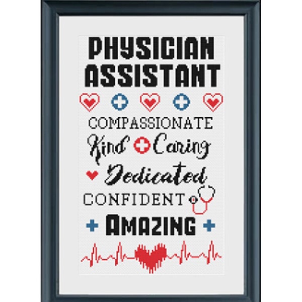 PA Physician Assistant Cross Stitch Pattern PDF