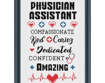 PA Physician Assistant Cross Stitch Pattern PDF