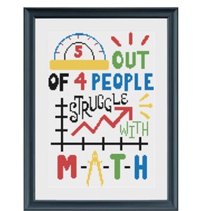 Struggle With Math Statistics Teacher Cross Stitch Pattern PDF