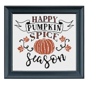 Pumpkin Spice Season Cross Stitch Pattern PDF