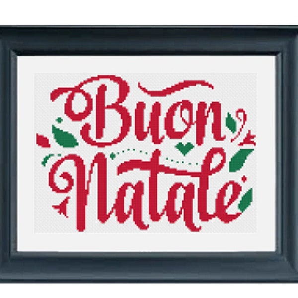 Buon Natale Italian Merry Christmas Cross Stitch Pattern PDF