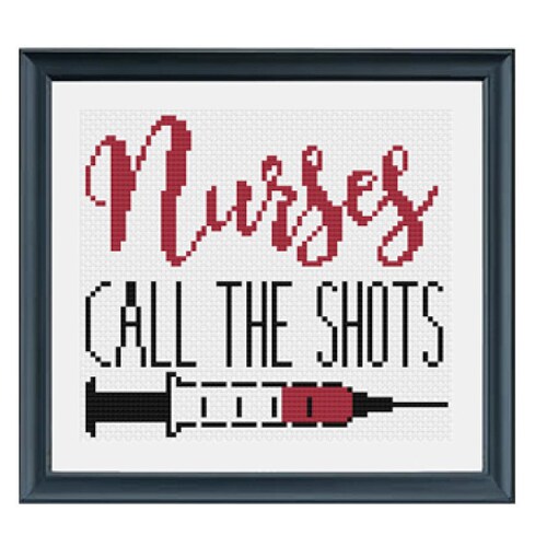 Nurses Call the Shots Sampler Cross Stitch Pattern Instant Etsy
