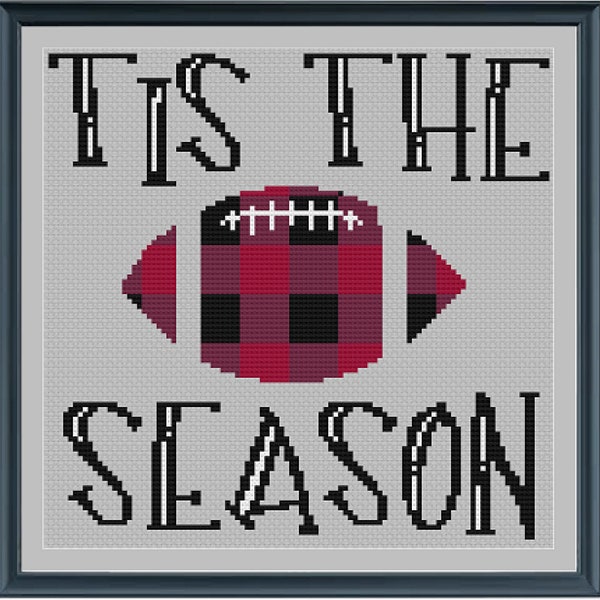 Football Tis the Season Cross Stitch Pattern PDF