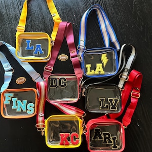 Tas met NFL-thema - doorzichtige aangepaste NFL-tas - NFL - voetbal - stadiontasje - doorzichtige crossbodytas -