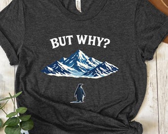 Camiseta de pingüino divertida, camiseta vintage de pingüino nihilista, camiseta de pingüino adorable, camiseta minimalista de naturaleza, camiseta de pingüino solitario, regalo retro de moda