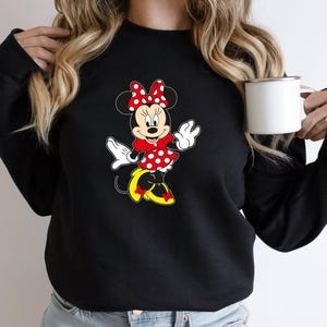 Minnie Sweatshirt, Disney Sweater, Retro Vibes, Cartoon Sweatshirt, Vintage Sweatshirts, Minnie Mouse Gift, Birthday Shirt, Disney T-shirt image 1