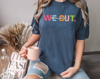 Camisetas de colores cómodos, camisetas "We Out Teachers", camisetas de descanso para profesores, camisetas de último día de clases, camisetas de vacaciones semestrales, camisetas de vacaciones de verano, camisetas de descanso