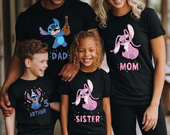 Personalized Lilo & Stitch Shirt, Custom Sweatshirt Gift, Cute Family Matching Tee, Birthday Present for Dad, Mom, Sister and Brother