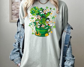 Comfort Color Shirt, Mickey St Patrick's Tee, St Paddy's Shirt, Lucky Women Gift, Minnie Tee, Shamrock Tee, Irish Day Tee, Donald Duck Tee