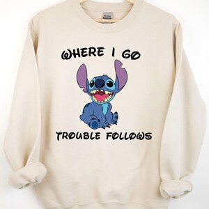 Sudadera de Stitch, camiseta de ángel, camiseta de problemas, camiseta divertida de Stitch, camiseta de ángel adorable, regalo para mi amor, camiseta familiar de Stitch, camiseta de vacaciones de Disney imagen 3