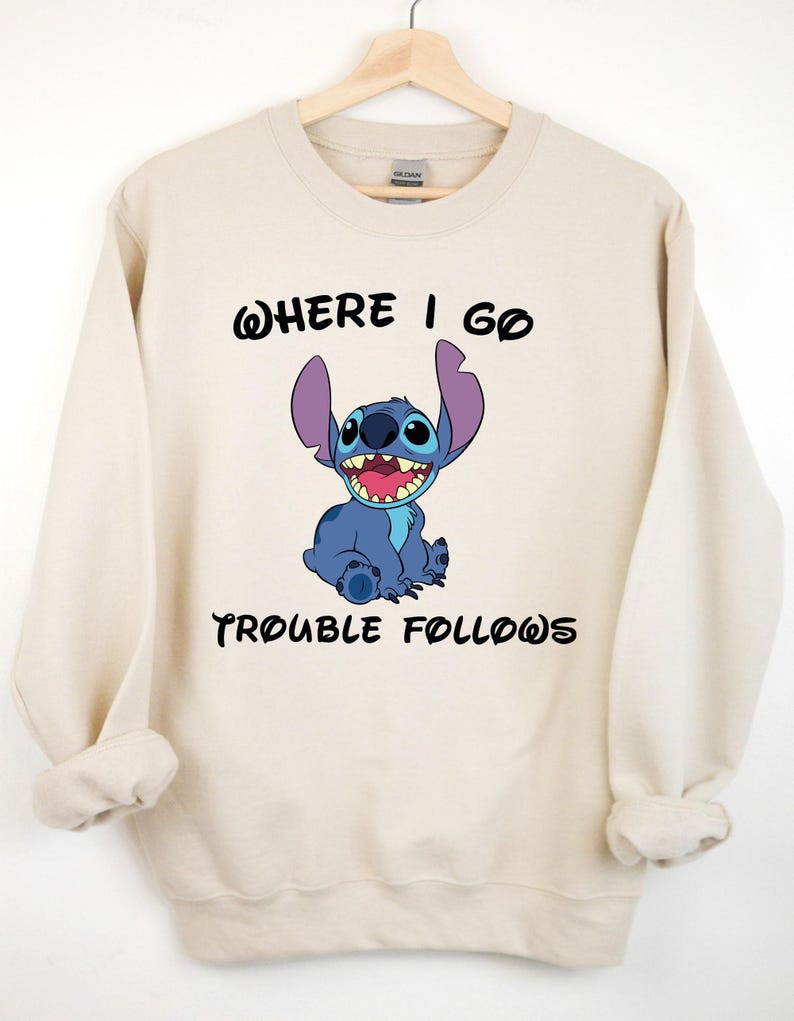 Sudadera de Stitch, camiseta de ángel, camiseta de problemas, camiseta divertida de Stitch, camiseta de ángel adorable, regalo para mi amor, camiseta familiar de Stitch, camiseta de vacaciones de Disney imagen 3