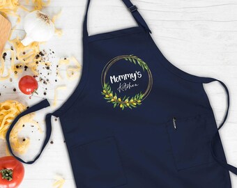 Delantal de cocina para mamá, regalo para el Día de la Madre, regalo para mamá, regalo para la abuela, delantal floral, delantal para hornear, delantal de cocina, delantal con bolsillos