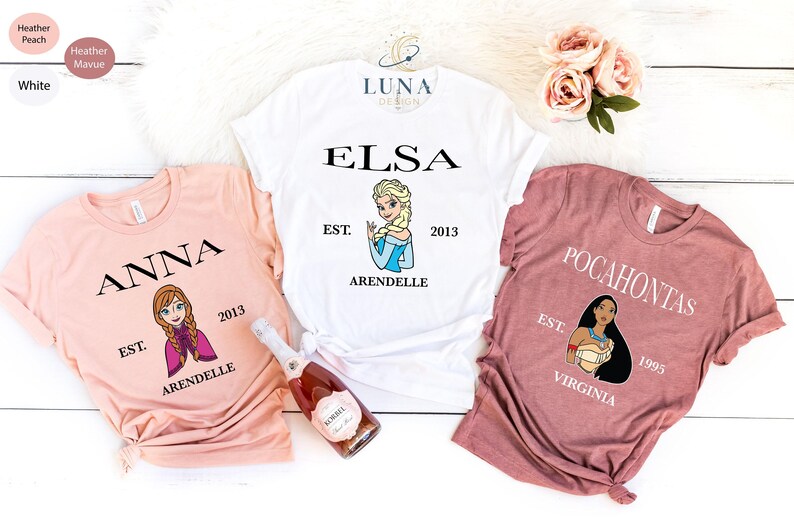 Disney Princess Shirt, Princess Sweatshirt, Disney Vacation Tee, Girls Trip Tee, Disney Travel Tee, Mulan Tee, Belle Tee, Elsa Tee, Anna Tee 画像 2