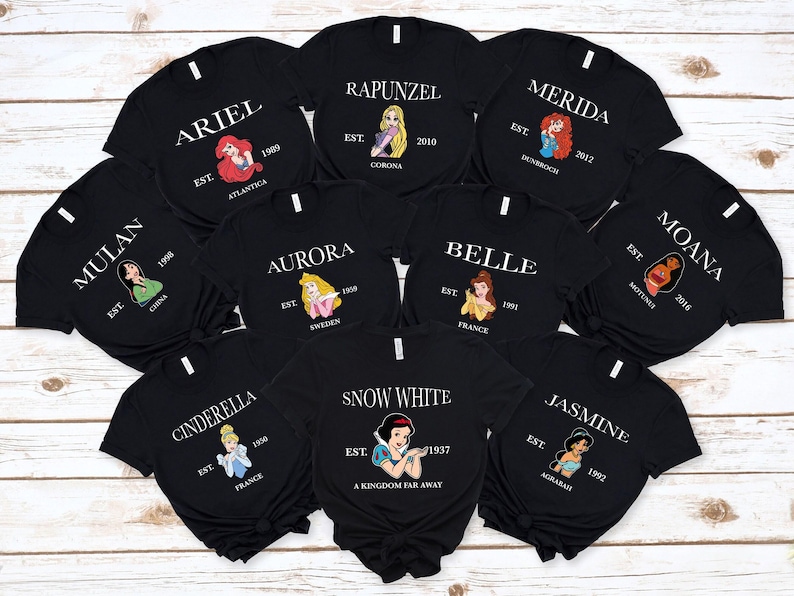 Disney Princess Shirt, Princess Sweatshirt, Disney Vacation Tee, Girls Trip Tee, Disney Travel Tee, Mulan Tee, Belle Tee, Elsa Tee, Anna Tee 画像 1