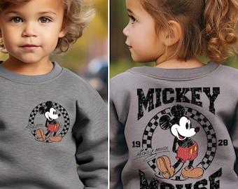 Mickey Mouse Sweatshirt, Vintage Style Disney Hoodie, Toddler Crewneck Sweater, Unisex Child Clothing, Birthday Gift For Kids