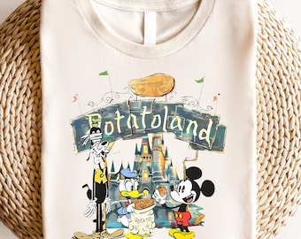 Camiseta de Mickey Mouse Potato Land, camiseta de Disney, regalo de Mickey Mouse, ropa de Potato Land, camiseta divertida a juego para toda la familia, camiseta clásica de Mickey