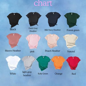 the color chart for a women's t - shirt