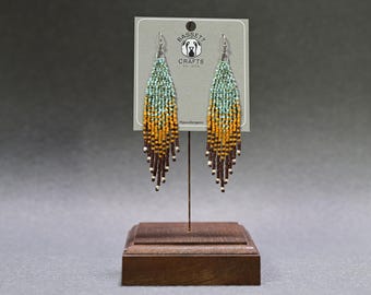 Brick Stitch Fringe Earrings: Miyuki Seed Beads, Hypoallergenic Stainless Steel