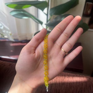 Handmade beaded bracelet, Floral bracelet, Daisy bracelet, Yellow Sunflower bracelet, Elegant bead bracelet, Handmade Gift for Her