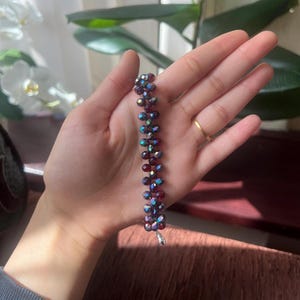 Handmade beaded bracelet,  Rainbow Crystal bead bracelet, Rainbow Gemstone bracelet, Chunky bracelet, Elegant bead bracelet, Gift for Her