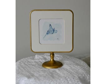 Watercolor Spotted Eagle Ray Mini Print